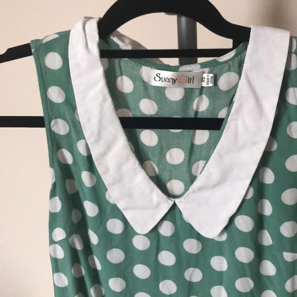 Polka Dot Peter Pan Collar Tank